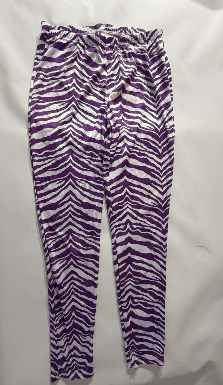 Purple Zebra Print High Waisted Stretch Leggings Womens Medium